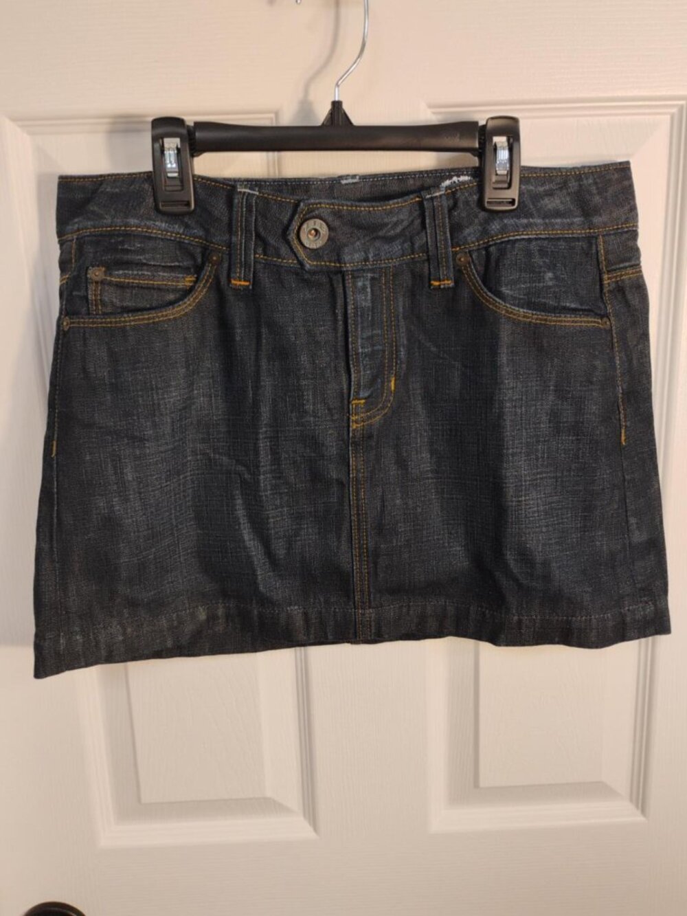 GAP 1969 Premium Jeans Denim Mini Skirt Size 8 Dark Wash Cotton